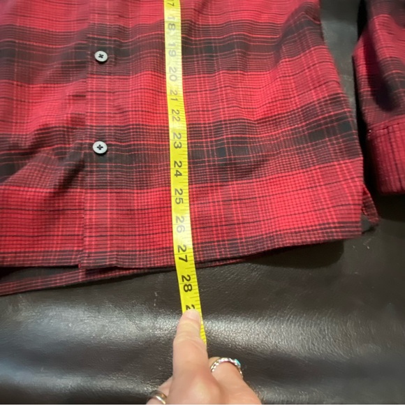Lululemon Masons Peak Red Buffalo Check Flannel Shirt Size Med - Picture 10 of 11